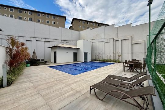 Área comum - Piscina de casa de condomínio para alugar com 3 quartos, 180m² em Estância do Hibisco, Contagem