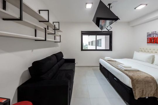 Sala / Quarto de apartamento à venda com 1 quarto, 27m² em Vila Olímpia, São Paulo