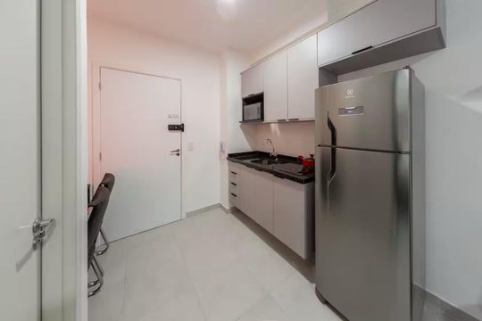 Cozinha de apartamento à venda com 1 quarto, 27m² em Vila Olímpia, São Paulo