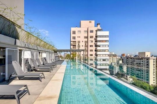 Área comum de kitnet/studio para alugar com 1 quarto, 46m² em Auxiliadora, Porto Alegre