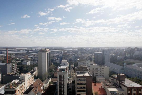 Área Comum - Terraço / Churrasqueira Vista de apartamento para alugar com 3 quartos, 134m² em Independência, Porto Alegre