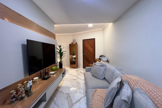 Sala de TV de apartamento à venda com 2 quartos, 93m² em Castelo, Belo Horizonte