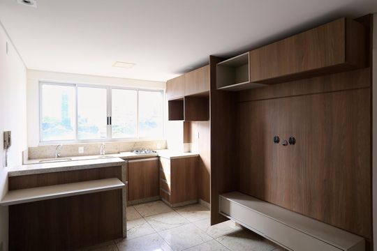 Sala/Cozinha de kitnet/studio para alugar com 1 quarto, 29m² em Savassi, Belo Horizonte