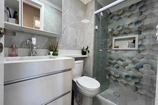 Banheiro de apartamento à venda com 2 quartos, 60m² em Parque da Vila Prudente, São Paulo