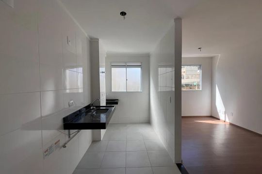 Cozinha de apartamento para alugar com 2 quartos, 50m² em Braúnas, Belo Horizonte
