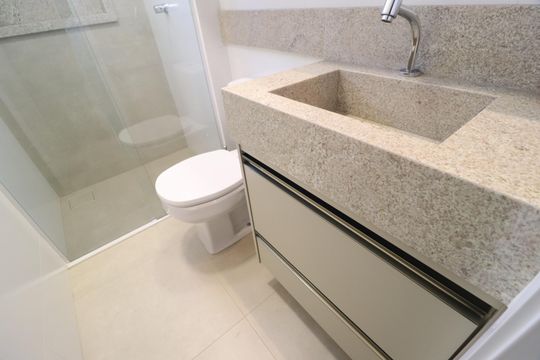 Banheiro Social de apartamento para alugar com 2 quartos, 70m² em Patrimônio, Uberlândia
