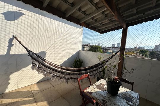 Churrasqueira de casa de condomínio para alugar com 3 quartos, 145m² em Vila Voturuá, São Vicente