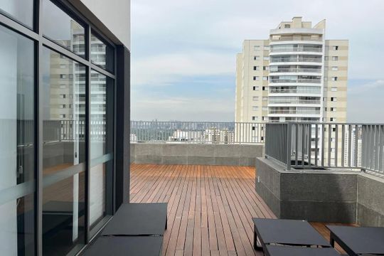Terraço de kitnet/studio à venda com 1 quarto, 27m² em Vila Romana, São Paulo