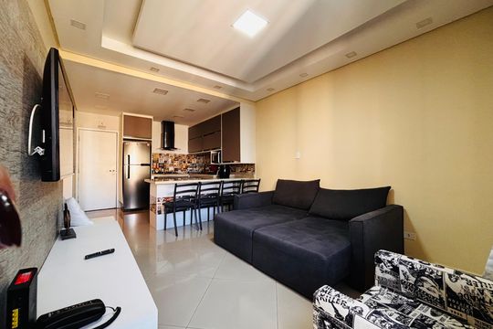 Sala de apartamento à venda com 1 quarto, 55m² em Alphaville, Barueri