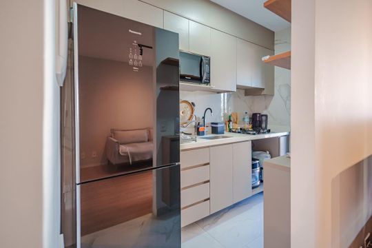 Cozinha de apartamento à venda com 2 quartos, 59m² em Ferreira, São Paulo