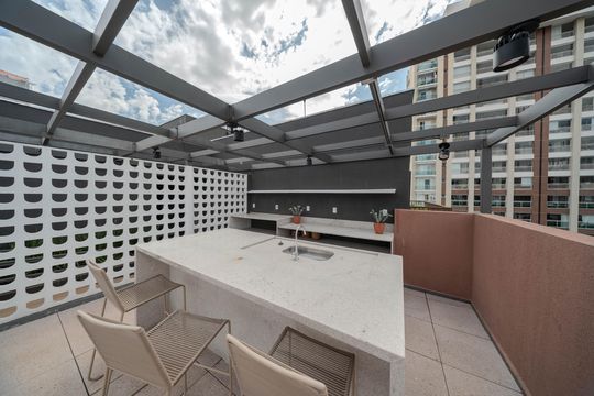 Área comum - Churrasqueira de apartamento para alugar com 1 quarto, 28m² em Consolação, São Paulo