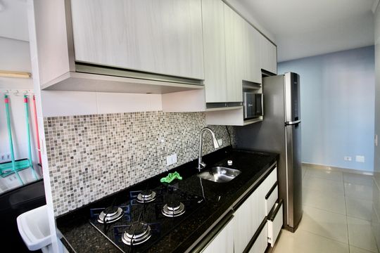 Cozinha de apartamento para alugar com 1 quarto, 35m² em Vila Guilhermina, São Paulo