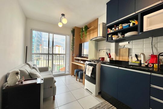 Sala de apartamento à venda com 1 quarto, 26m² em Vila Guarani (zona Sul), São Paulo