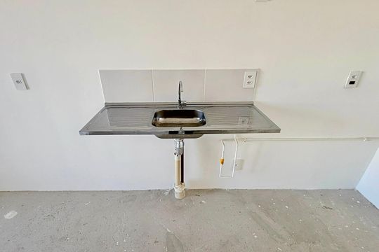Cozinha  de apartamento à venda com 1 quarto, 34m² em Brooklin, São Paulo