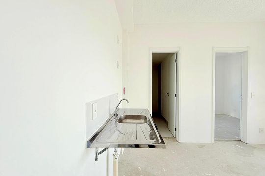 Cozinha  de apartamento à venda com 1 quarto, 42m² em Brooklin, São Paulo