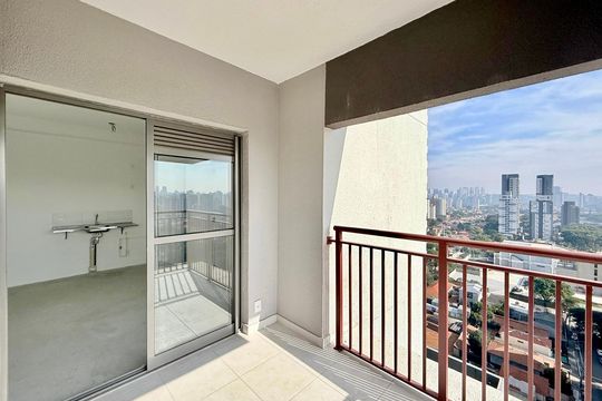 Sacada  de apartamento à venda com 1 quarto, 42m² em Brooklin, São Paulo