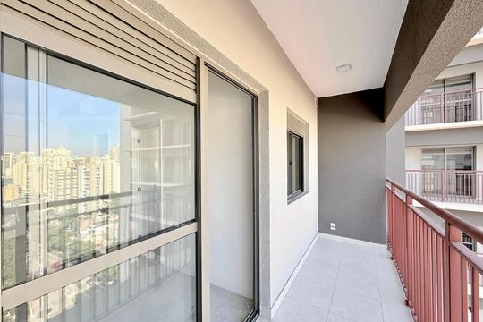 Sacada  de apartamento à venda com 1 quarto, 34m² em Brooklin, São Paulo