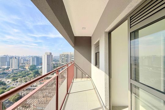 Sacada  de apartamento à venda com 1 quarto, 34m² em Brooklin, São Paulo