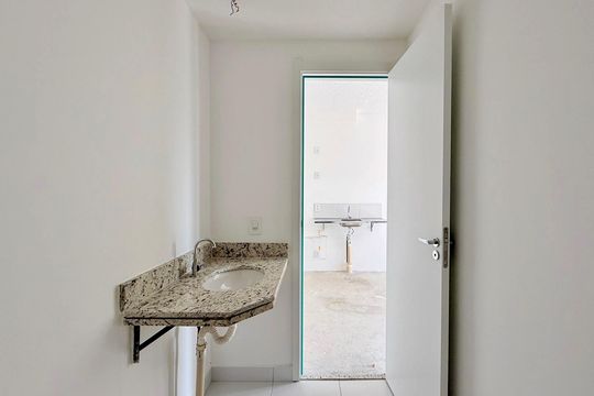 Banheiro  de apartamento à venda com 1 quarto, 34m² em Brooklin, São Paulo