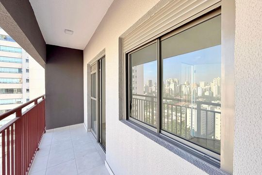 Sacada  de apartamento à venda com 1 quarto, 34m² em Brooklin, São Paulo