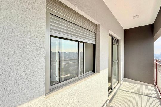 Sacada  de apartamento à venda com 1 quarto, 34m² em Brooklin, São Paulo