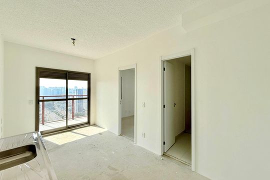 Cozinha  de apartamento à venda com 1 quarto, 34m² em Brooklin, São Paulo
