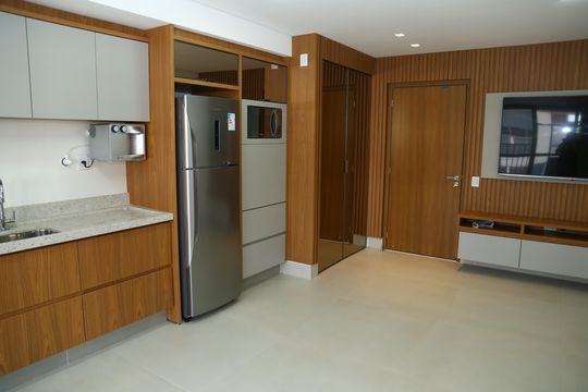Cozinha americana de apartamento para alugar com 2 quartos, 88m² em Setor Marista, Goiânia
