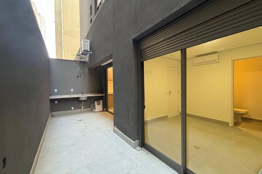 Varanda de apartamento à venda com 1 quarto, 47m² em Indianópolis, São Paulo