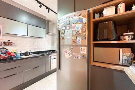 Cozinha de apartamento à venda com 2 quartos, 64m² em Jardim das Acacias, São Bernardo do Campo