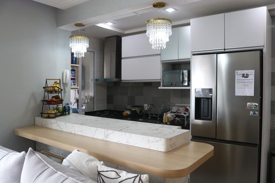 Cozinha e Área de Serviço de apartamento à venda com 3 quartos, 96m² em Vila Anastácio, São Paulo