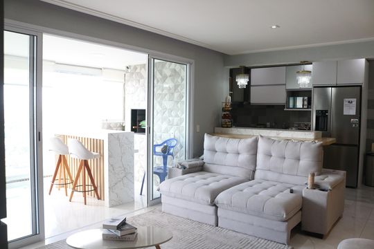 Sala de apartamento à venda com 3 quartos, 96m² em Vila Anastácio, São Paulo