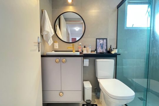 Banheiro de apartamento à venda com 2 quartos, 52m² em Jaguaré, São Paulo