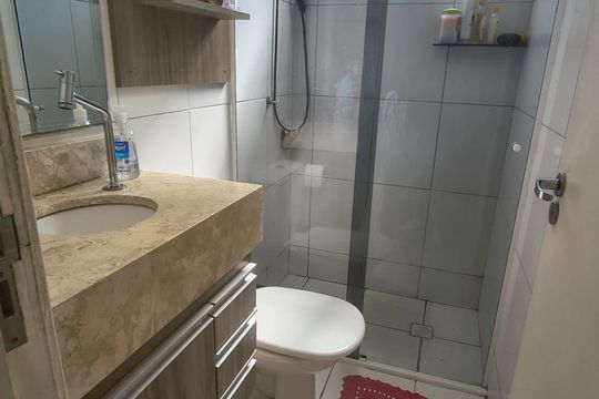 Banheiro de apartamento à venda com 2 quartos, 49m² em Recanto Quarto Centenario, Jundiaí