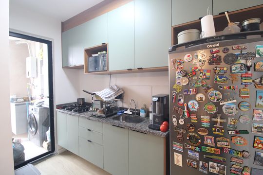 Cozinha de apartamento à venda com 2 quartos, 39m² em Usina Piratininga, São Paulo