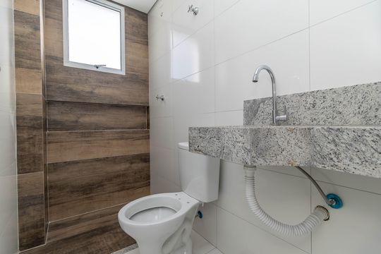 Banheiro Social de apartamento à venda com 2 quartos, 50m² em Rio Branco, Belo Horizonte
