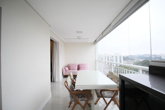 Varanda Sala de apartamento para alugar com 3 quartos, 128m² em Jardim Vazani, São Paulo