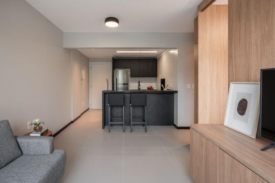 Sala de apartamento para alugar com 1 quarto, 57m² em Auxiliadora, Porto Alegre