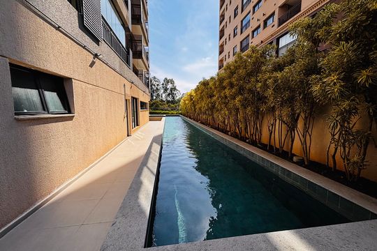 Piscina de apartamento à venda com 1 quarto, 46m² em Empresarial 18 do Forte, Barueri