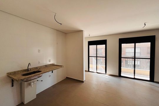 Cozinha de apartamento à venda com 1 quarto, 46m² em Empresarial 18 do Forte, Barueri