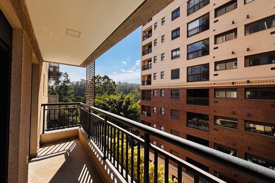 Varanda de apartamento à venda com 1 quarto, 46m² em Empresarial 18 do Forte, Barueri