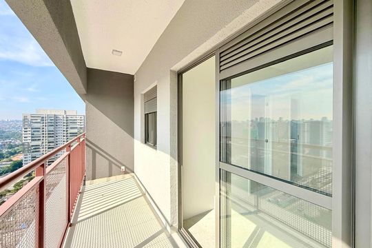 Sacada  de apartamento à venda com 1 quarto, 34m² em Brooklin, São Paulo