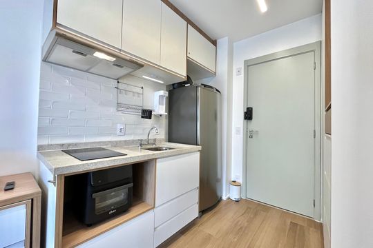 Cozinha de kitnet/studio para alugar com 1 quarto, 24m² em Vila Mascote, São Paulo
