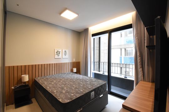 Quarto do Studio de kitnet/studio para alugar com 1 quarto, 34m² em Batel, Curitiba