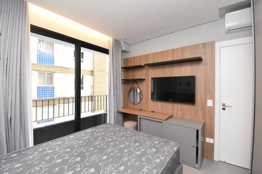 Quarto do Studio de kitnet/studio para alugar com 1 quarto, 34m² em Batel, Curitiba