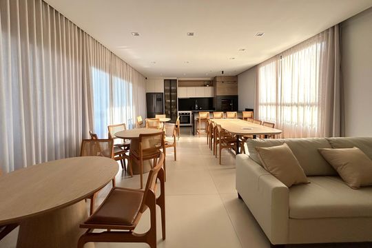 Área comum - Salão de festas de apartamento para alugar com 1 quarto, 46m² em Santo Antonio de Lisboa, Florianópolis