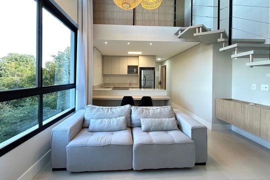 Sala de apartamento para alugar com 1 quarto, 46m² em Santo Antonio de Lisboa, Florianópolis