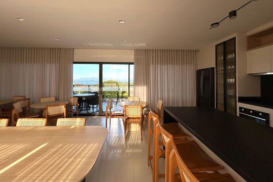 Área comum - Salão de festas de apartamento para alugar com 1 quarto, 46m² em Santo Antonio de Lisboa, Florianópolis