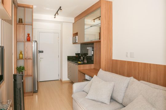 Sala e Cozinha de apartamento para alugar com 1 quarto, 35m² em Perdizes, São Paulo