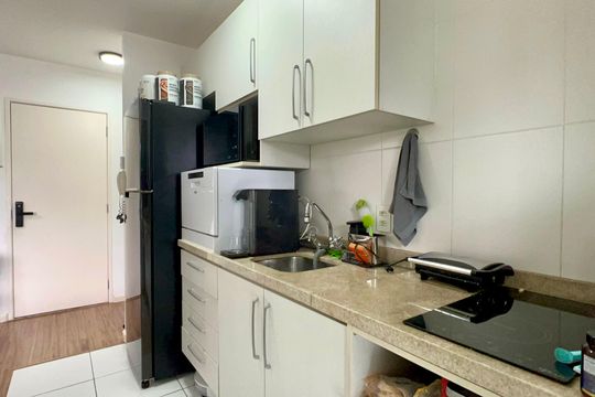 Cozinha de apartamento à venda com 1 quarto, 46m² em Pinheiros, São Paulo