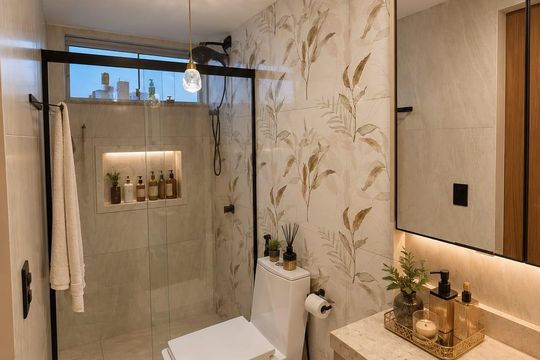 Banheiro de apartamento à venda com 1 quarto, 54m² em Setor Aeroporto, Goiânia